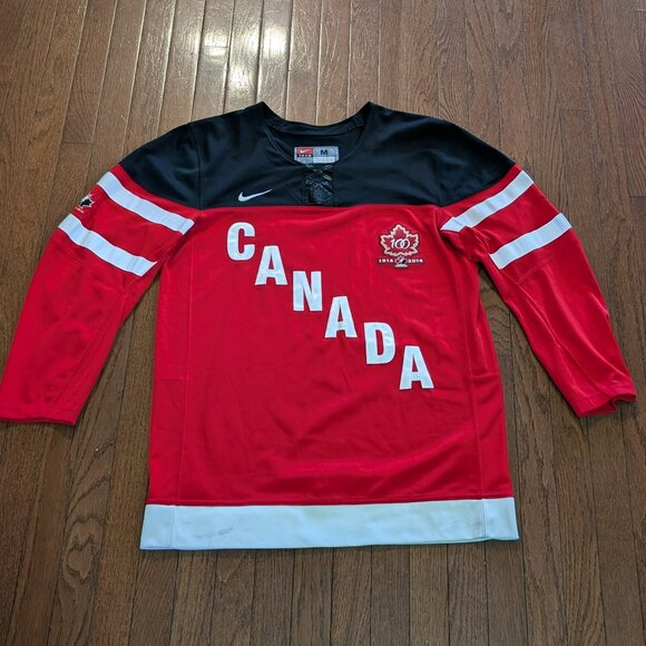 Nike Team Canada S Red Hockey Jersey IIHF 100th Anniversary Edition World Junior - Picture 1 of 7